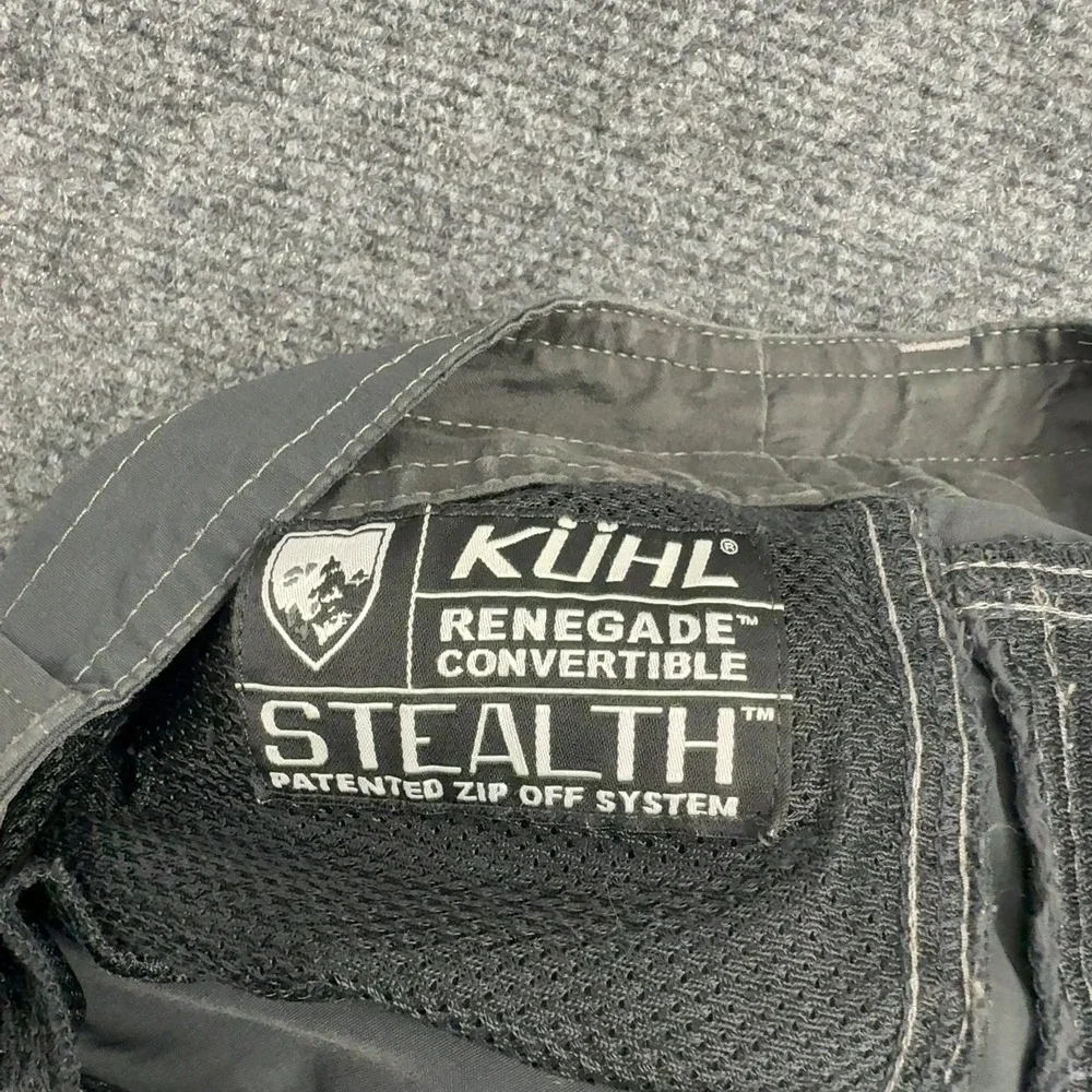 Kuhl Renegade Convertible Pants Mens 30x32 Grey Nylon Stealth Zip Off Hiking